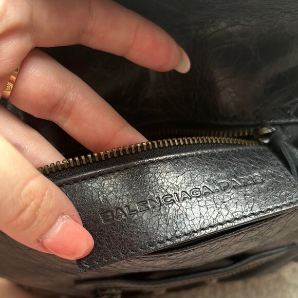 BALENCIAGA Leather Pouch Moto Flap Clutch Bag Small - Picture 7 of 15